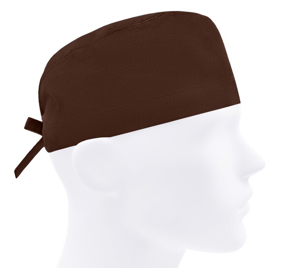 Scrub Cap Men, Surgical Hat, Nurse Cap, Scrub Hats, Solid Brown - Main Image