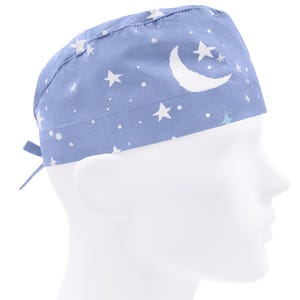 Mens scrub caps, surgical cap, scrub hats, surgery hat moon, stars medical cap