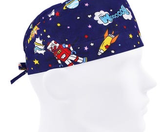 Casquettes de récurage pour hommes, casquette de chirurgie, espace pour chapeaux de brossage, robot de bonnet de chirurgie, casquette de médecin fusée
