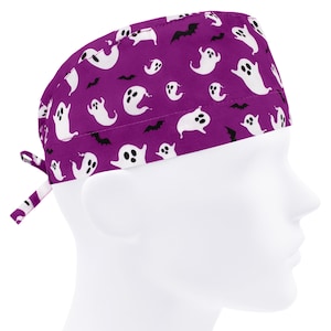 Scrub cap men, surgical hat, nurse cap, scrub hats, purple or hat ghost