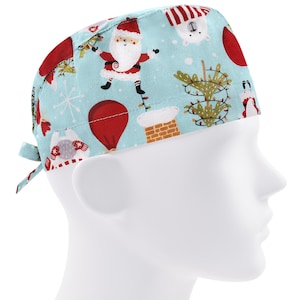 Scrub cap men, surgical hat, nurse cap, scrub hats Santa, Christmas or caps