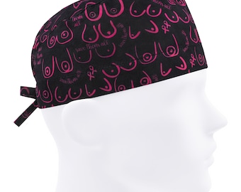 Scrub cap men, surgical hat, nurse cap, scrub caps, cancer awareness cap, scrub hats breast