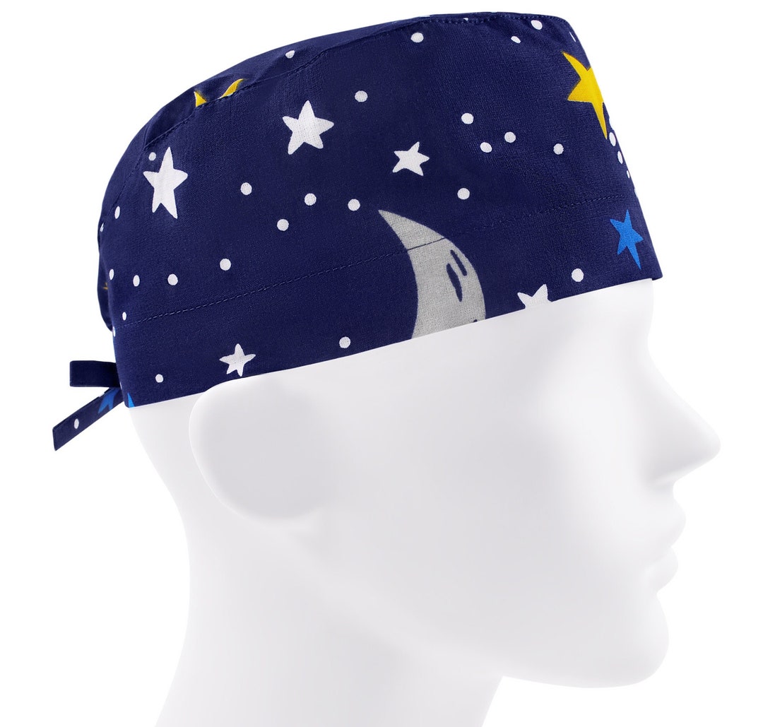 Scrub Caps for Men, Scrub Hats, Surgical Hat Galaxy, Nurse Cap Constellation, Stars Navy Blue