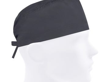 Gorros quirúrgicos para hombre, gorros quirúrgicos lisos, gorros de enfermera gris oscuro, antracita liso