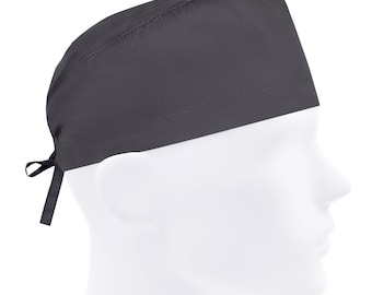 Scrub caps men, surgical cap, scrub hats plain, nurse hat dark gray, solid anthracite