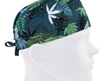 Scrub cap men, surgical hat, nurse cap, scrub hats, leaves green