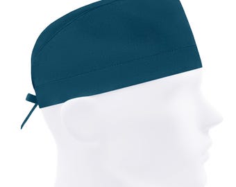 Scrub caps for men, scrub hats plain, surgical hat, nurse cap solid, medical scrub cap, pacific sea teal