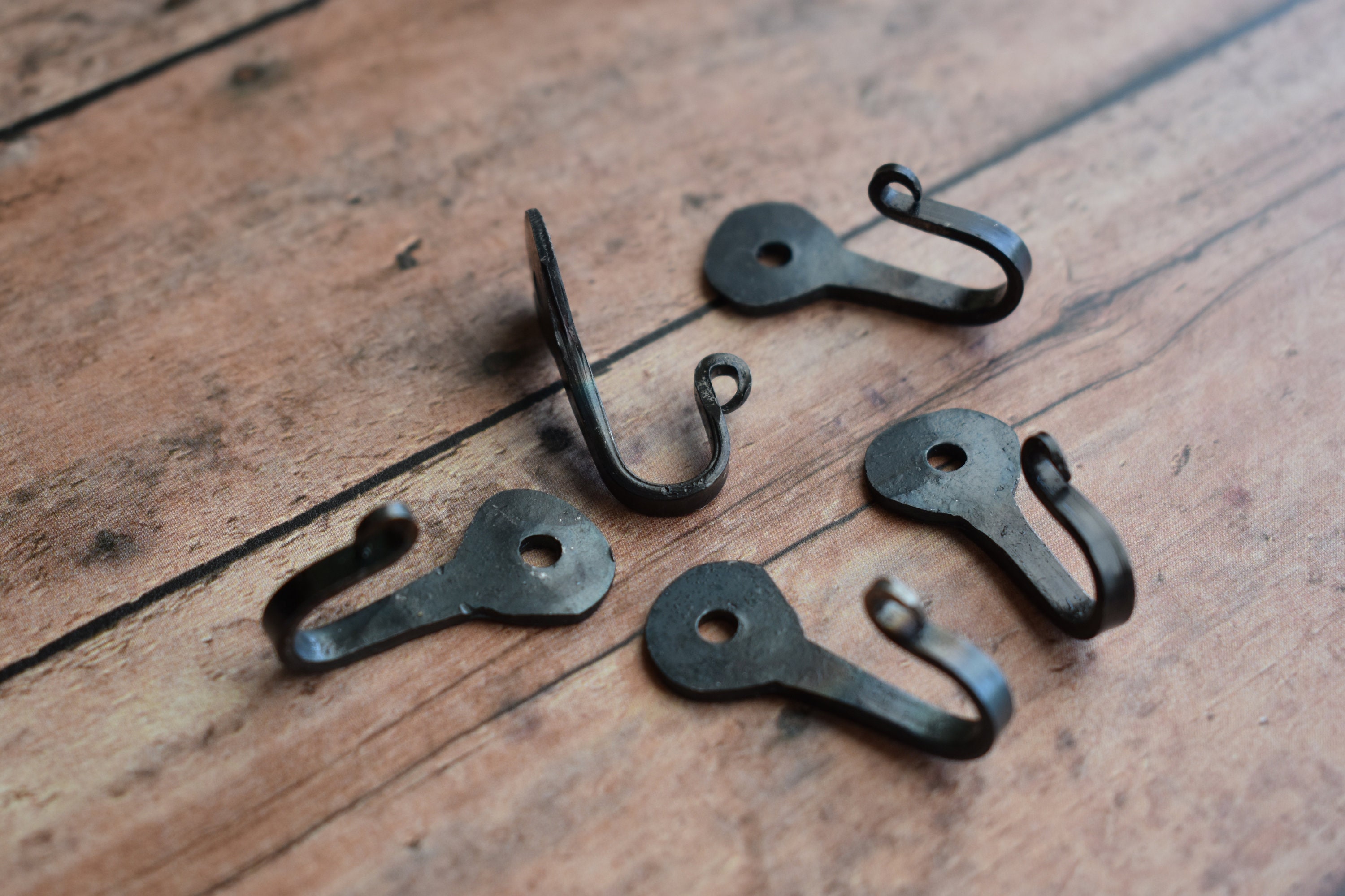 Bundle Of 5 Small Forged Horseshoe Nail Hooks Hand Forged Etsy