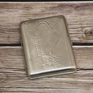 Portasigarette sovietico vintage ultra raro, portasigarette dell'epoca sovietica, realizzato in URSS, portasigarette per fumatori