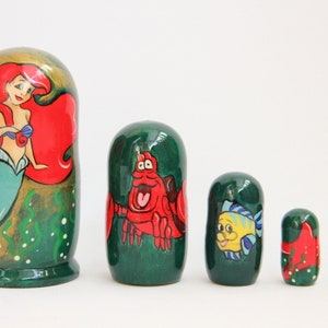 Cartoon Heroes Nesting Doll 4.33&#39;&#39; or 11 cm Hand Painted Matryoshka Doll 5pieces Funny Gifts Wood toys for Kids MADE in UKRAINE