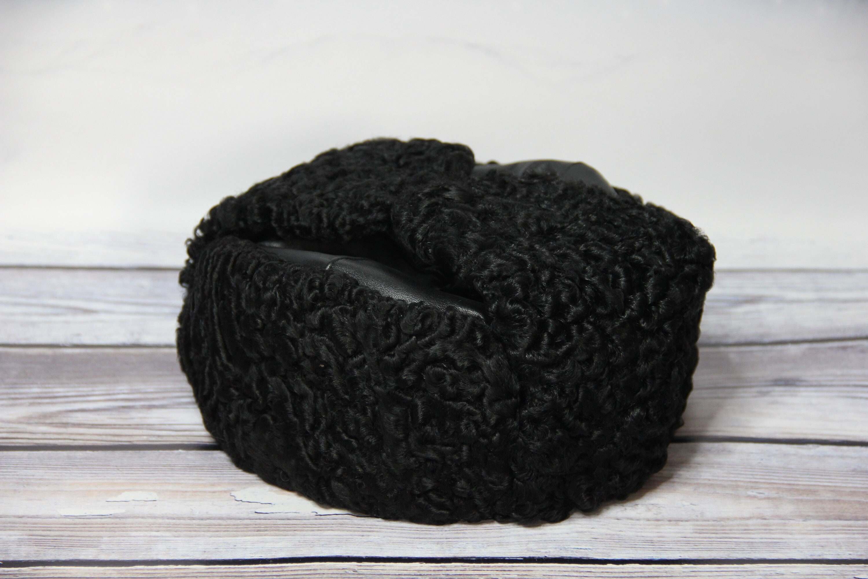 Winter Karakul Fur Hat Natural Ushanka Hat Winter Fur Hat Black Color Natural Astrakhan Fur Hat With a Genuine Leather Top USSR Hat Etsy