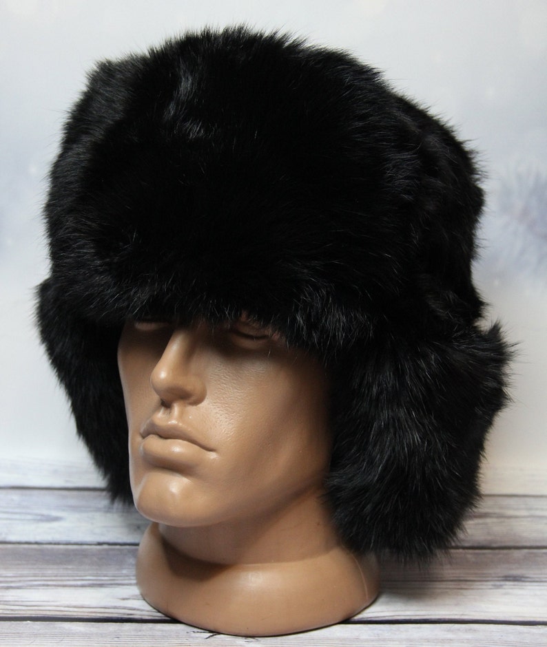MADE in UKRAINE Winter Rabbit Fur Hat Natural Ushanka Hat Etsy Australia