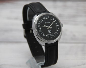 Montre mécanique soviétique vintage de l’URSS 24 heures Raketa Factory « 24 heures » montre-bracelet soviétique vintage de l’URSS montre-bracelet pour hommes