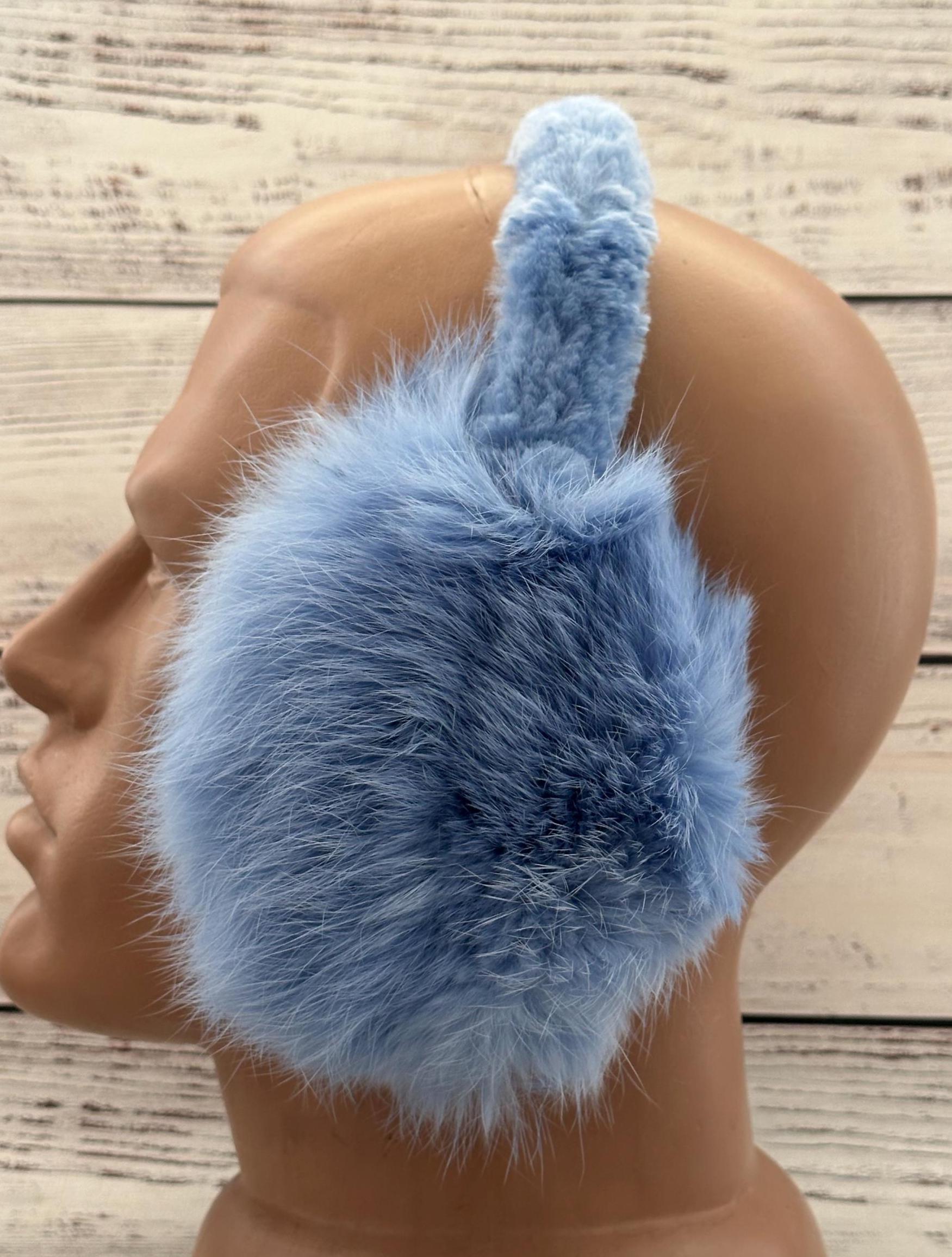 Womens so soft Bunny Faux Fur Earmuffs Ear Muffs winter warm gifts holiday Cute Jumping Rabbit Ear Plush Winter Earmuffs (1 Pc) – Tarika main image 2