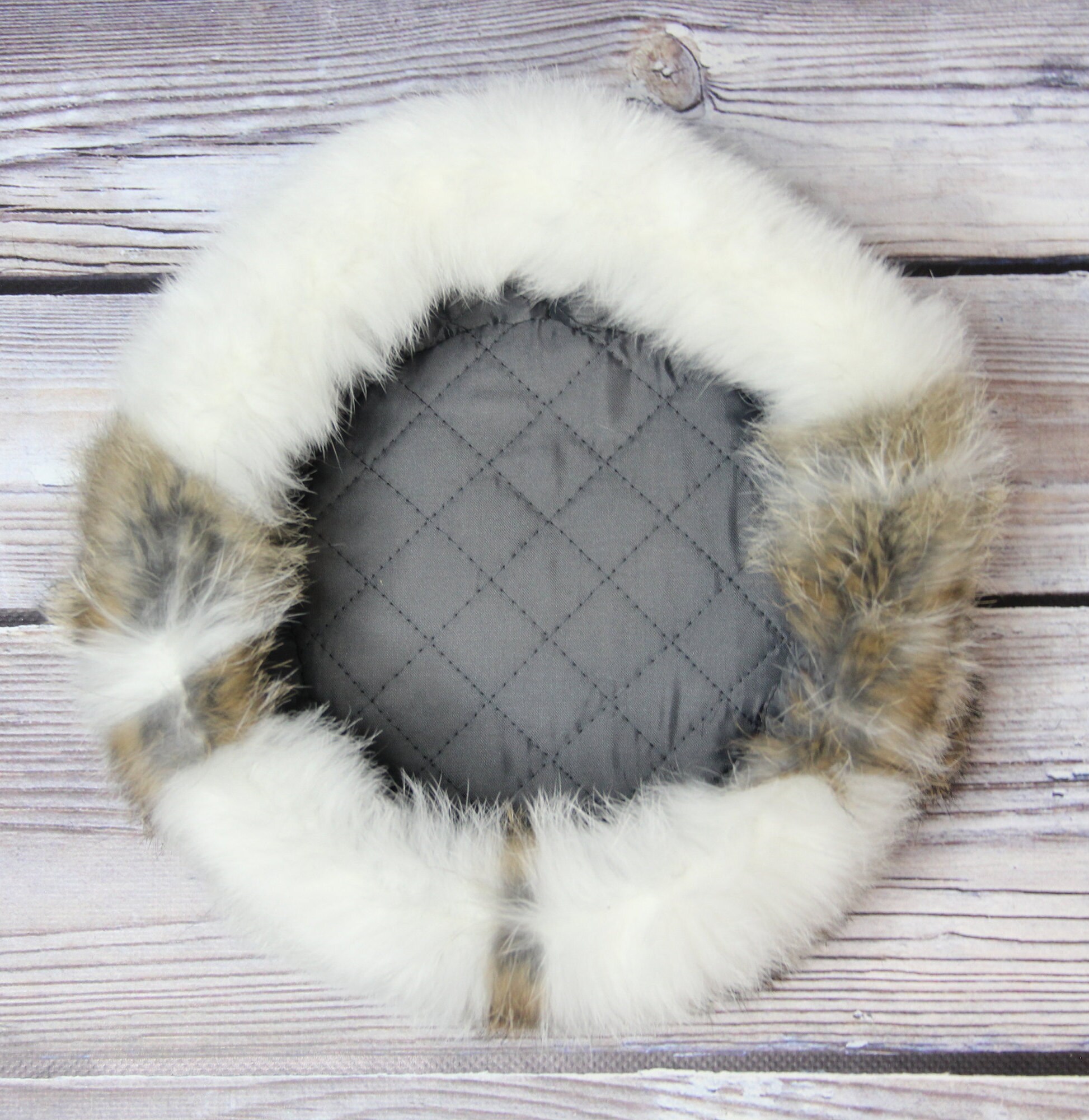 MADE in UKRAINE Winter Rabbit Fur Hat, Natural Ushanka Hat  display picture 1