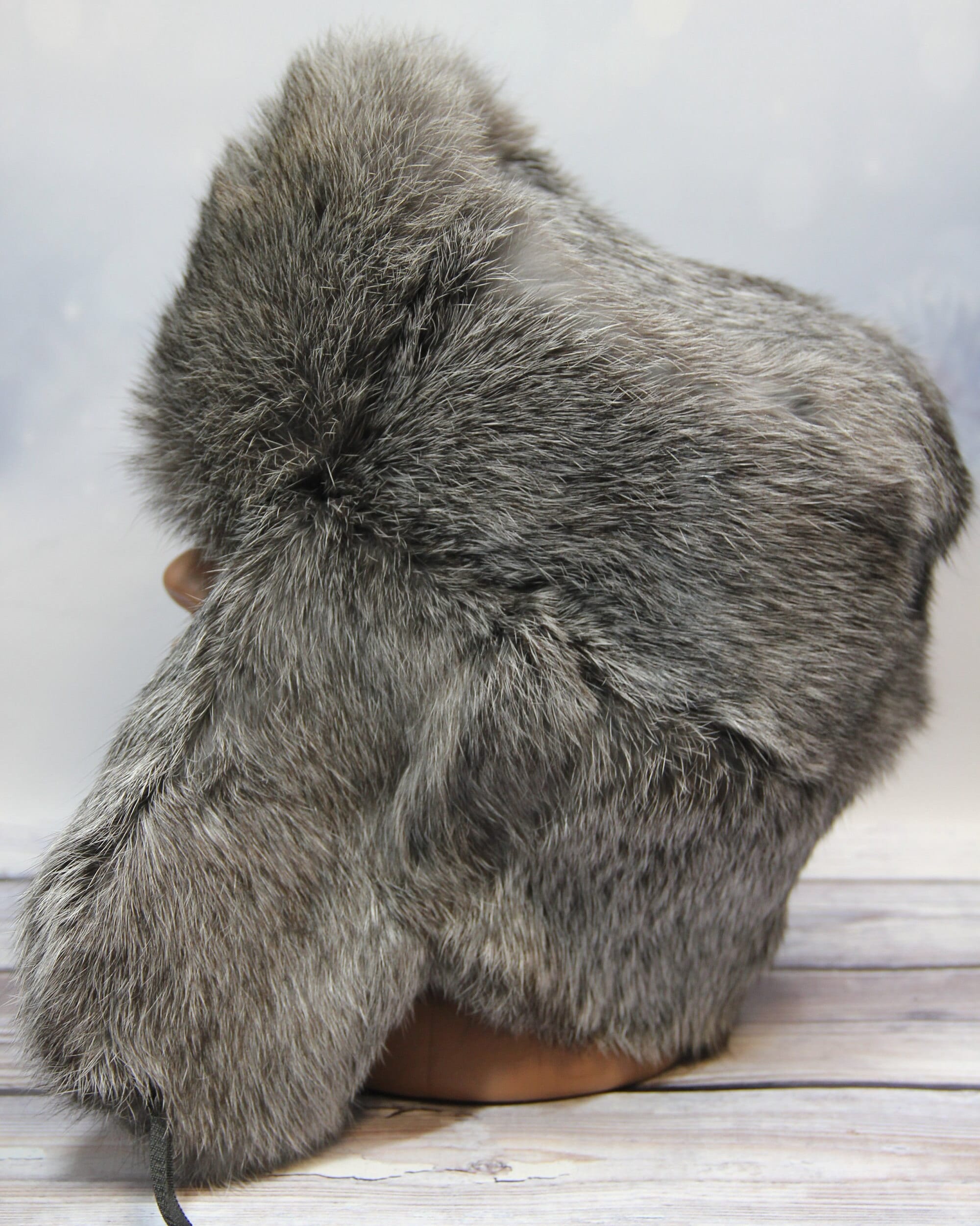 MADE in UKRAINE Winter Rabbit Fur Hat, Natural Ushanka Hat