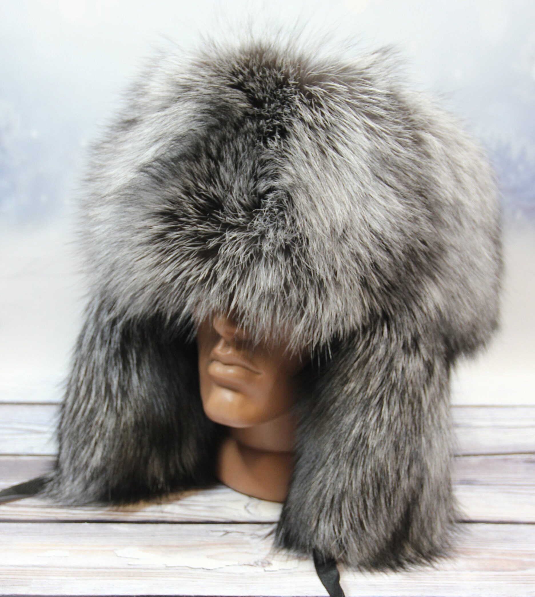 MADE in UKRAINE Winter Arctic Fox Fur Hat, Natural Ushanka Hat