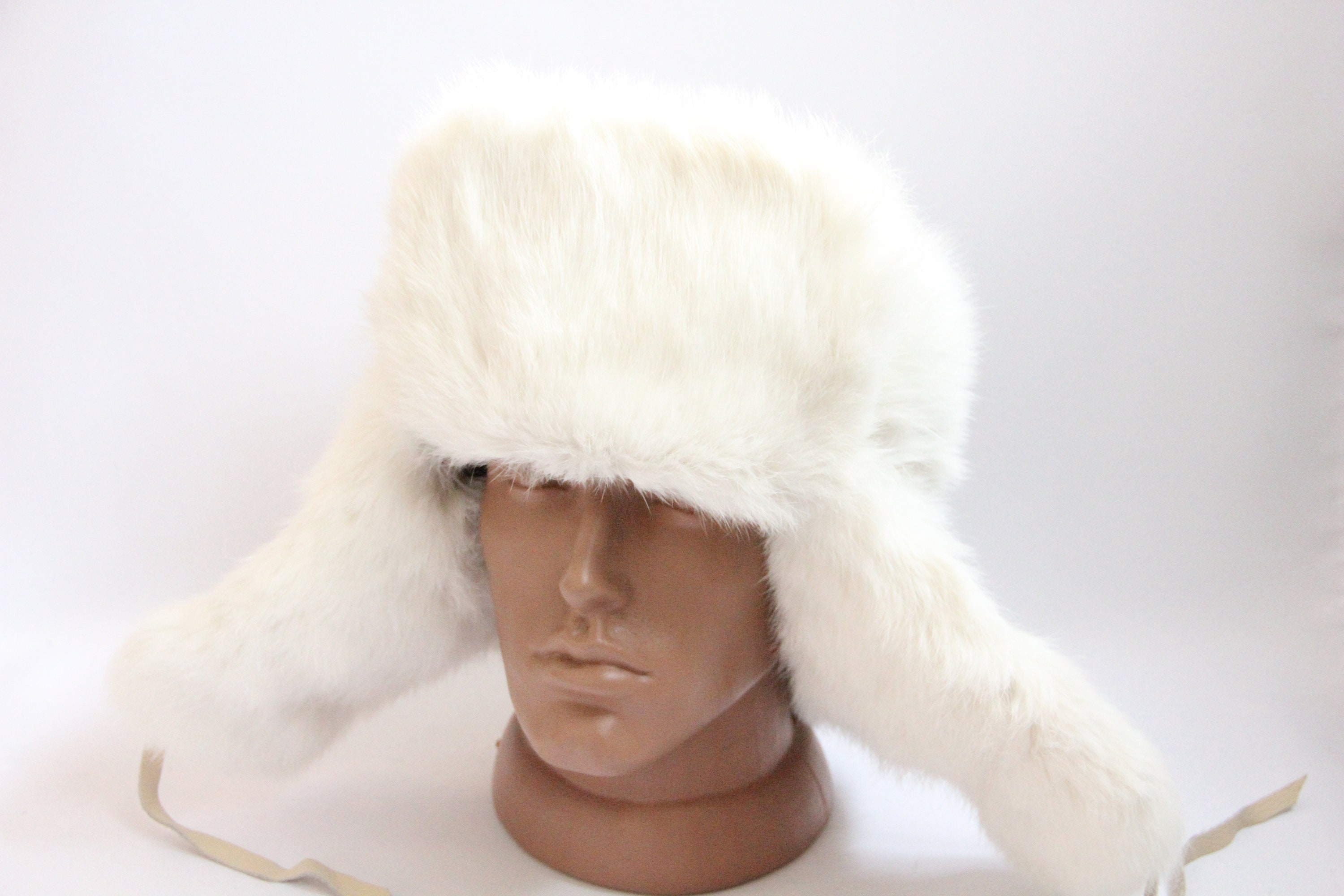 White fluffy russian hat sale