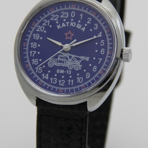 USSR Vintage Soviet Mechanical Watch 24 Hour Raketa Factory 