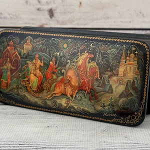 Ukrainian Lacquer Box, Ukrainian Art Painting School, Fairy Tale, Handmade, Jewelry Box, Home decor, Gift Box