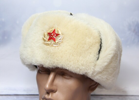 Winter Sheepskin Fur Hat Natural Ushanka Hat Ukrainian  display picture 3