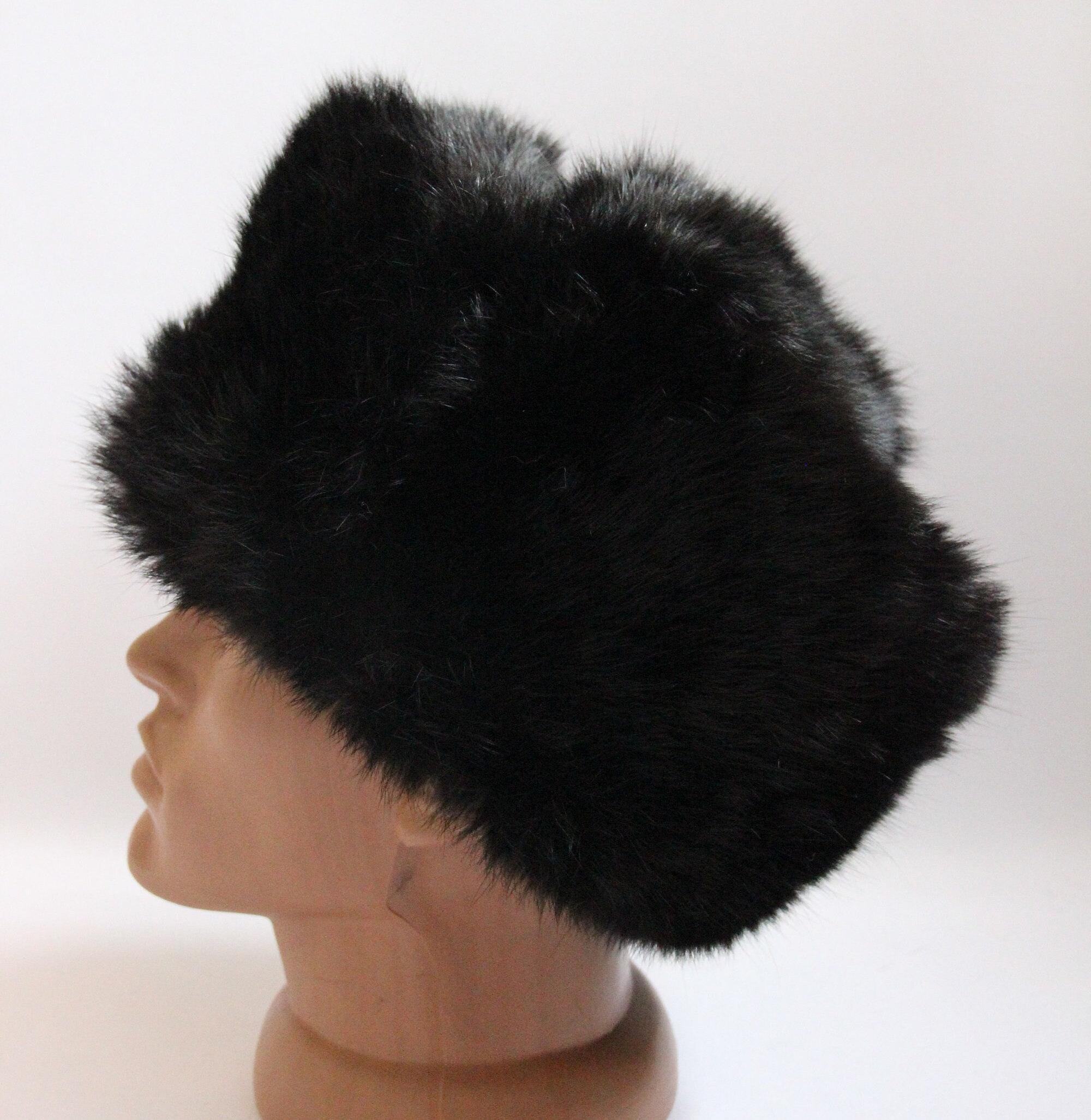 MADE in UKRAINE Winter Rabbit Fur Hat, Natural Ushanka Hat