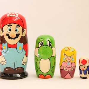 Cartoon Heroes Nesting Doll 4.33&#39;&#39; or 11 cm, Hand Painted Matryoshka Doll 5pieces,Funny Gifts,,Kids Gift,Wood toys for Kids MADE in UKRAINE
