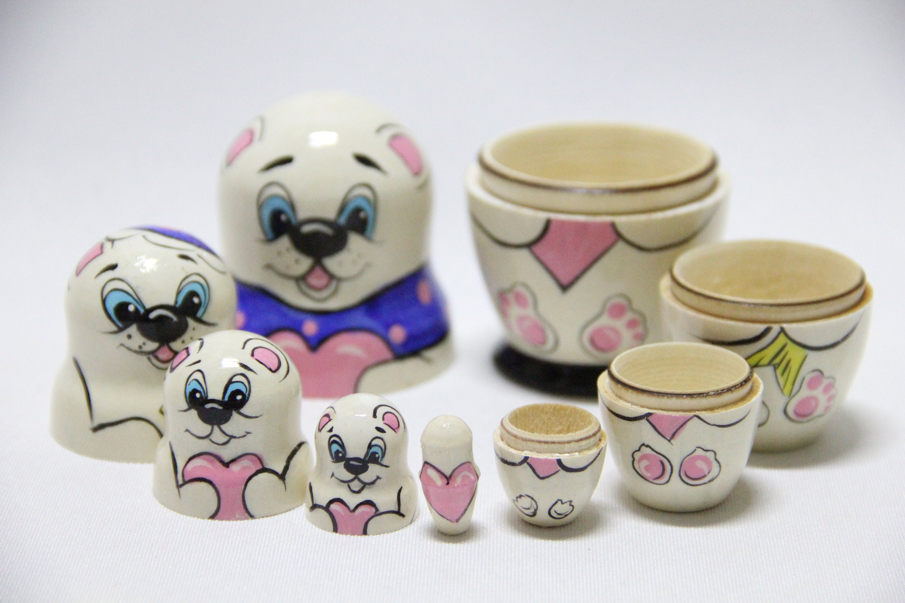 polar bear matryoshka nesting dolls