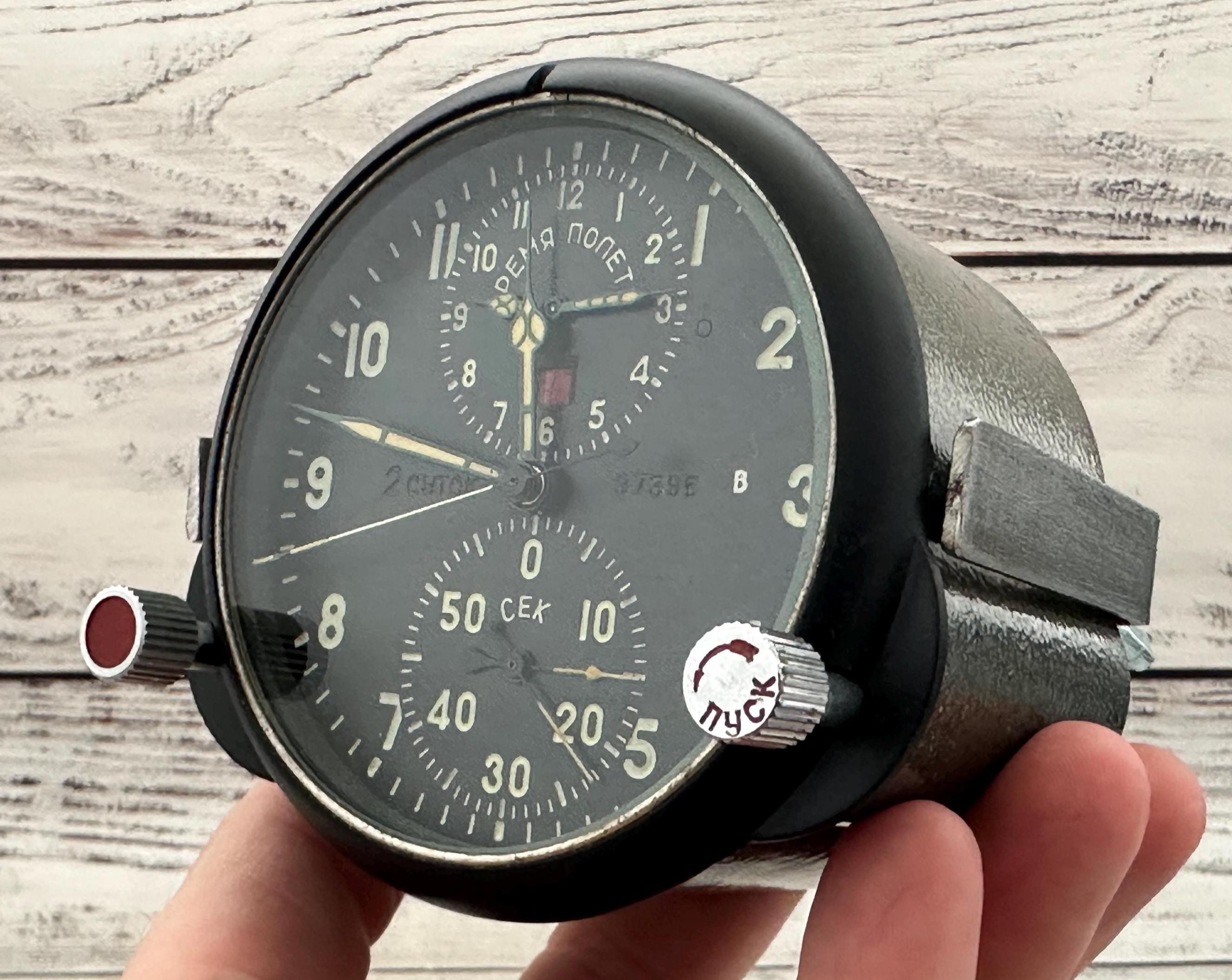 Rare Original Soviet Military Aviation Air Jet Clock ACHS-1 Watch