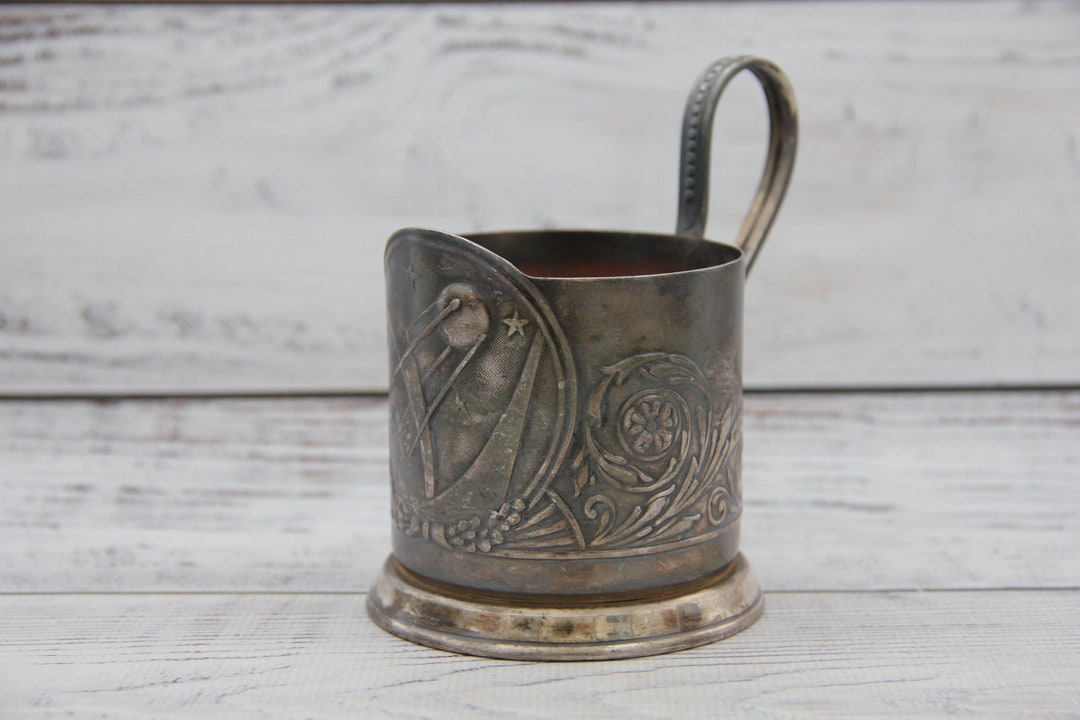 Podstakannik Vintage Glass Holder Vintage Soviet Metal Glass Holder