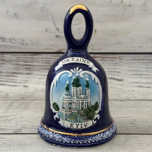 Ukrainian Ceramic Bell, Collectable Ceramic Bell 4.92", Ceramic Decor, Kitchen Decor, Made in Ukraine
