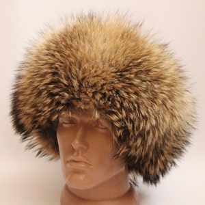 MADE in UKRAINE Ukrainian Winter Raccoon Fur Hat, Natural Fur Round Shape Hat, Russian Winter Fur Hat, Raccoon Fur, Top Quality!!!