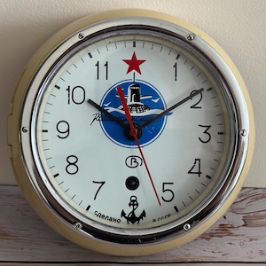 Raro orologio meccanico sovietico originale da cabina 1Q-1988, orologio militare meccanico da nave, sottomarino, carica a 7 giorni, fabbrica di orologi Chistopol, prodotto in URSS