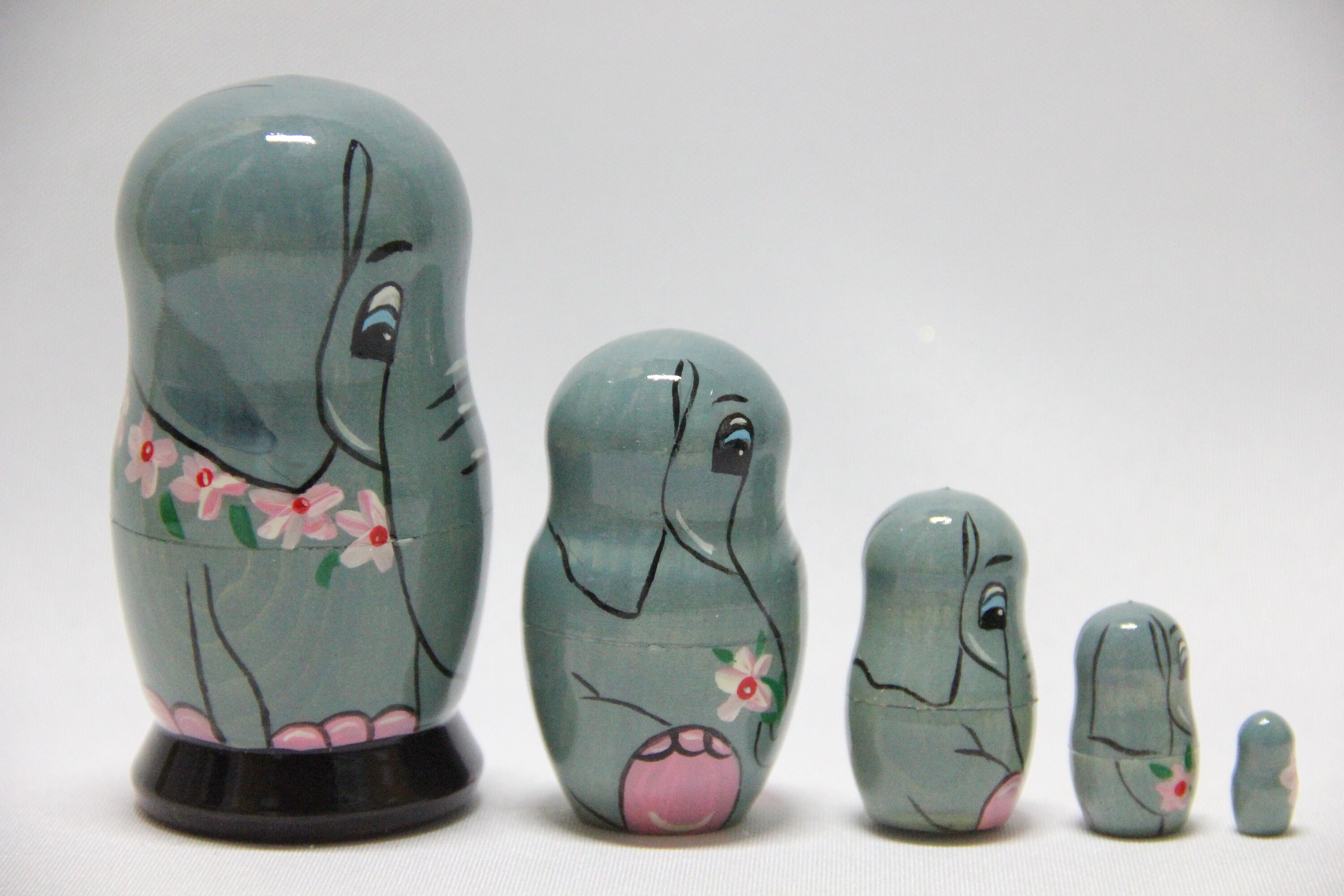 Elephants Nesting Doll 3.74'' or 9.5 Cm Matryoshka Etsy