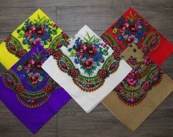 Ethnischer Folk-Schal Chale Russe Slawischer Babuschka-Blumenschal Moderner schicker Boho-Styling mit klassischem zeitlosem Blumenmuster Geschenk für Sie