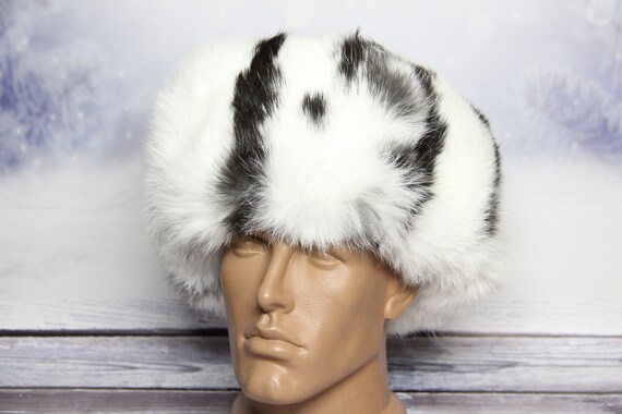 MADE in UKRAINE Winter Rabbit Fur Hat, Natural Ushanka Hat