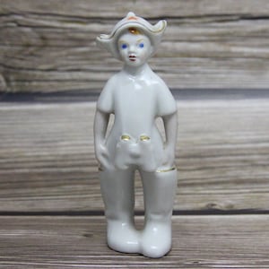 Unique Vintage Porcelain Figurine Little Sailor Solder Porcelain Figurine Soviet Propaganda Soviet Porcelain Factory One of Kind
