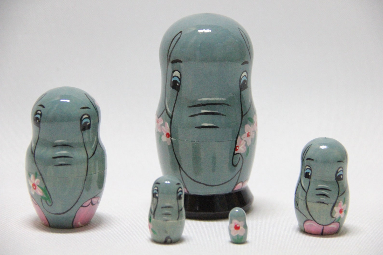 Elephants Nesting Doll 3.74'' or 9.5 Cm Matryoshka Etsy