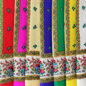 Ethnic Folk Shawl Chale Russe Slavic Babushka Floral Scarf Modern Chic Boho Styling with Classic Timeless Floral Design Gift for Her