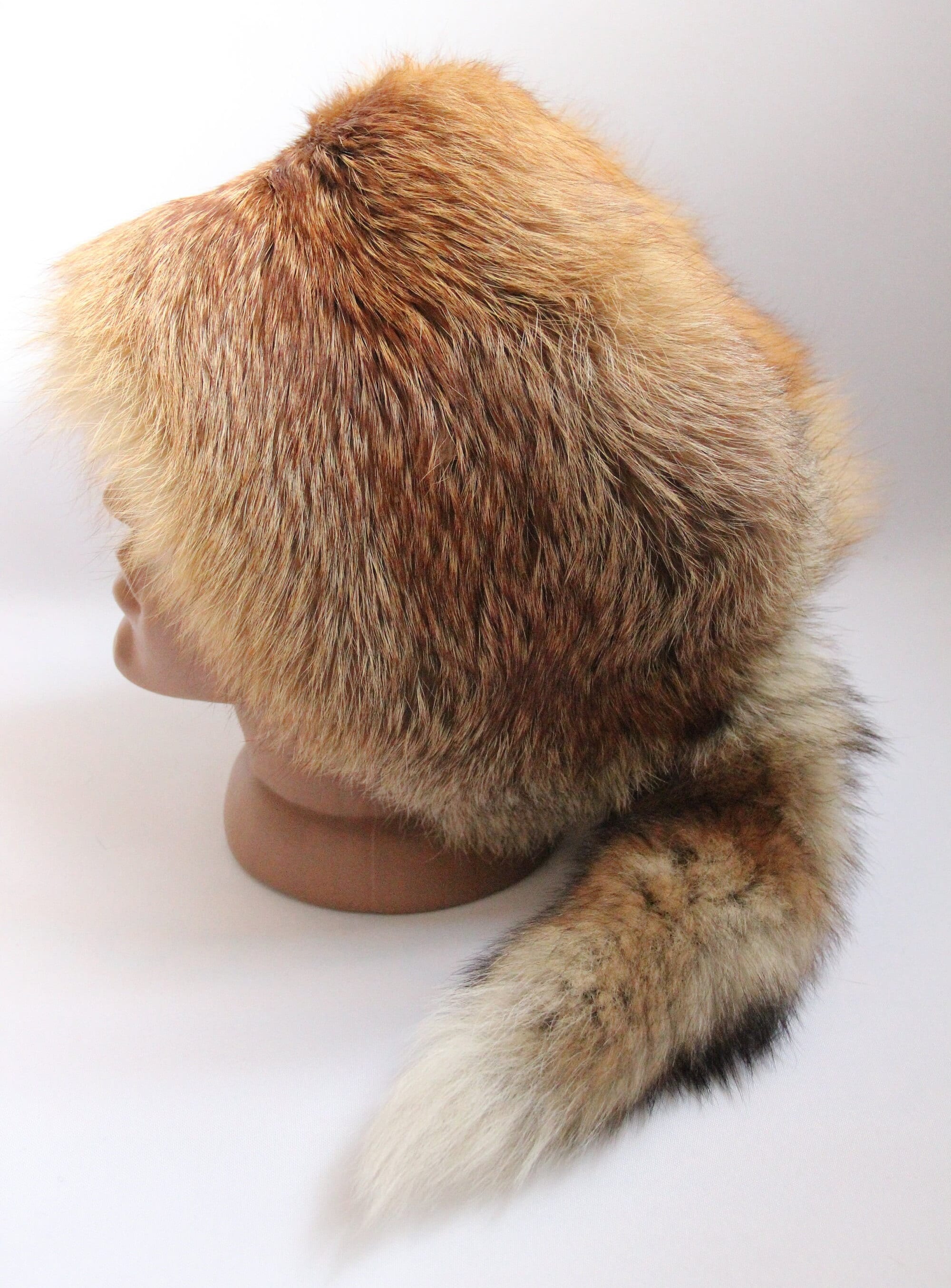 Winter Red Fox Fur Hat Natural Kubanka Hat With a Tale Etsy
