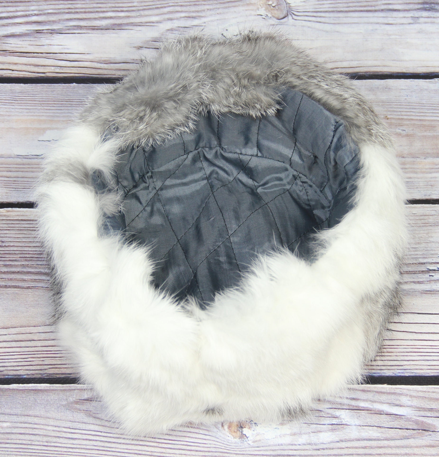 MADE in UKRAINE Winter Rabbit Fur Hat, Natural Ushanka Hat