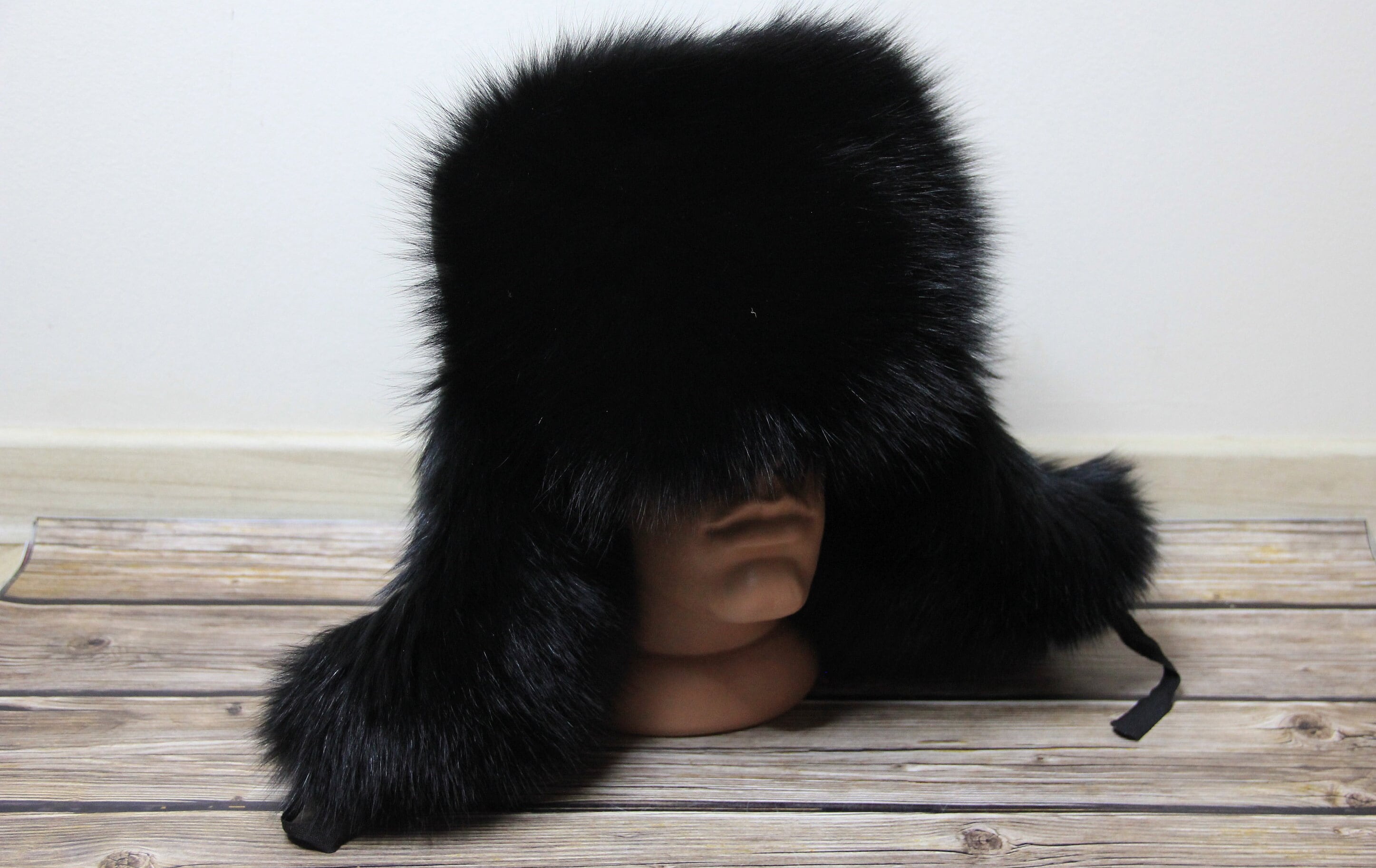 Top Quality!!! Black Winter Polar Fox Fur Hat, Natural  display picture 1