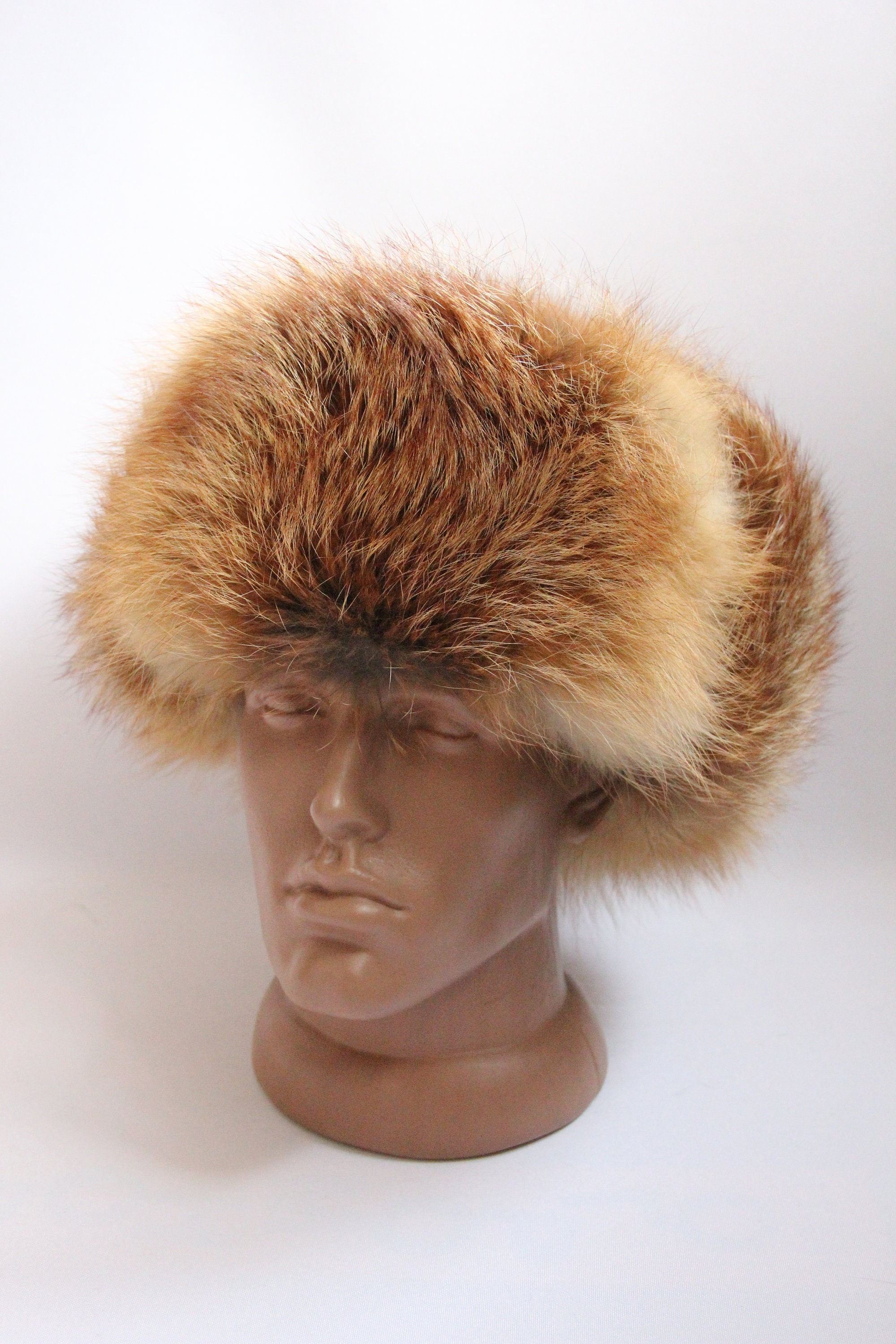 Mens red fox fur hat Clearance