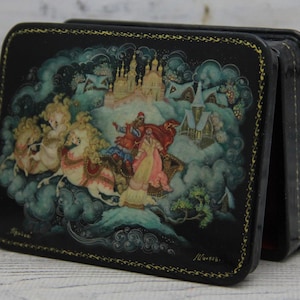 Made in Ukraine Lacquer Box, Ukrainian Art Painting School, Fairy Tale, Handmade, Jewelry Box, Home Decor, Gift Box