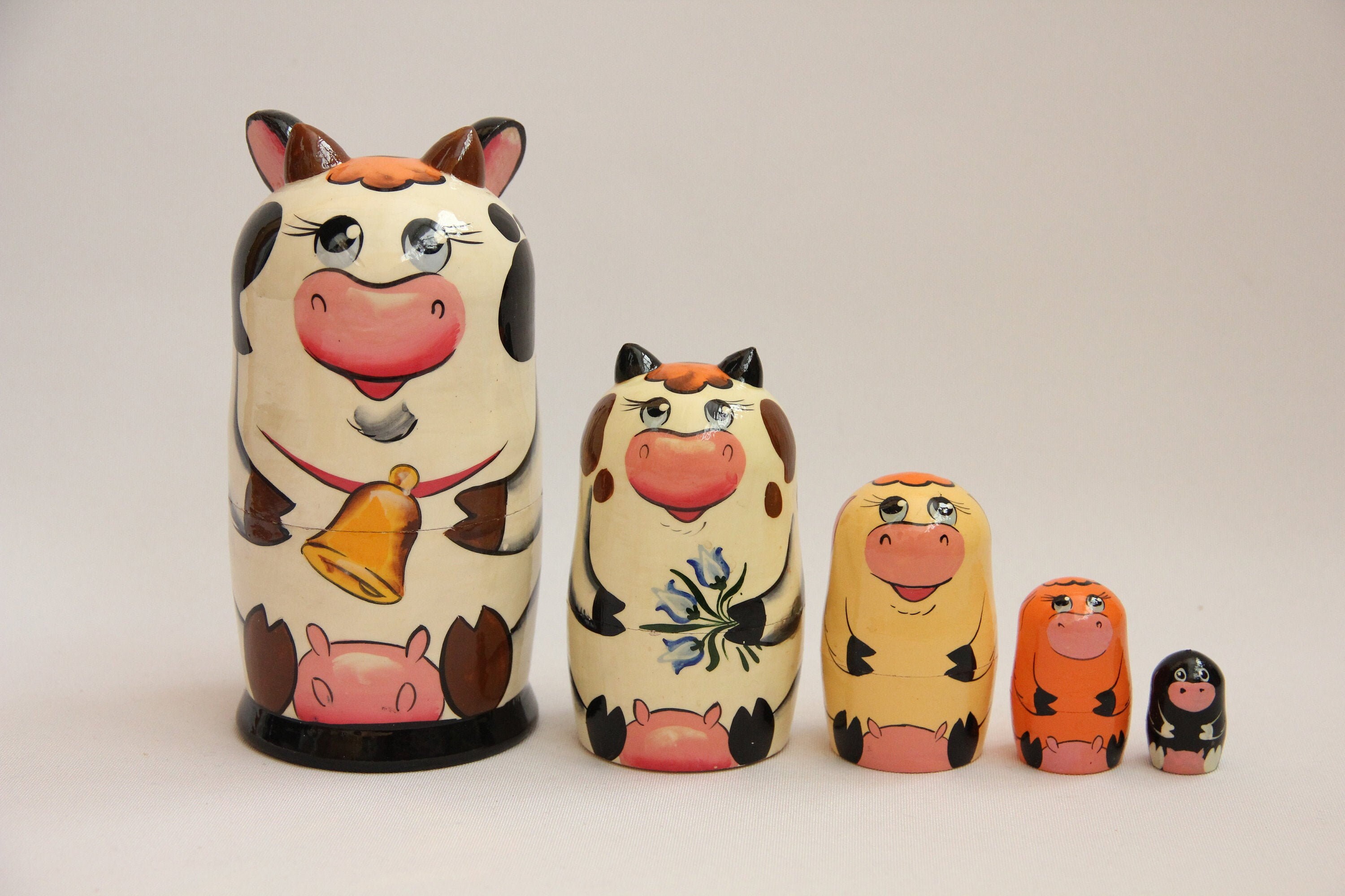 Cows Family Russian Nesting Doll 6.1'' or 15.5 cm Etsy