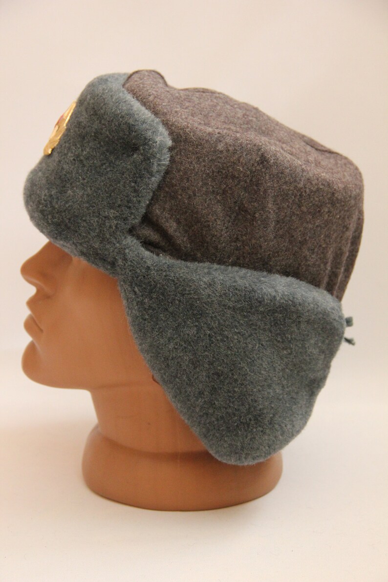 Original Soviet Army Soldier Winter Faux Fur Hat Soviet Army Etsy