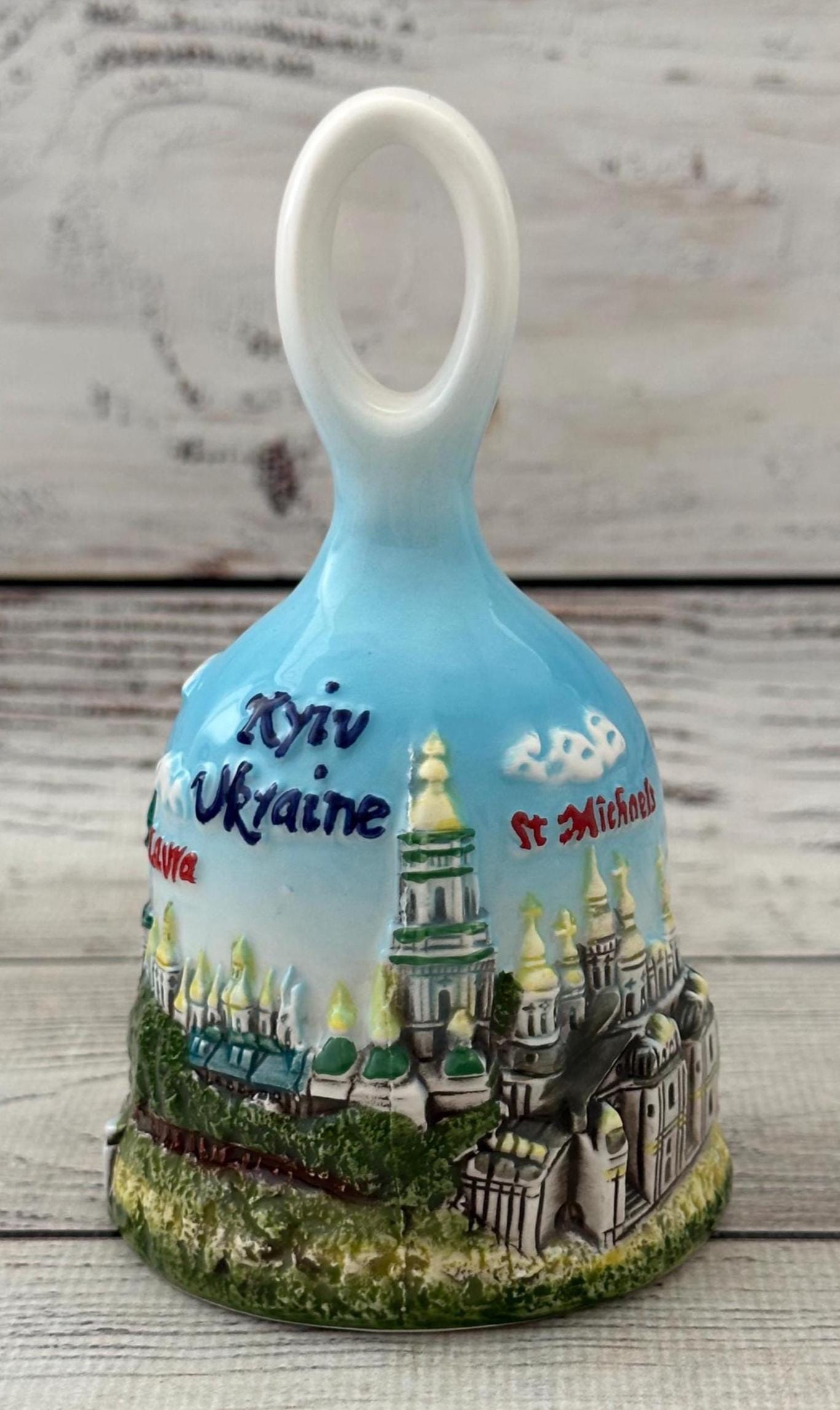 Ukrainian Ceramic Bell, Collectable Ceramic Bell 4.92