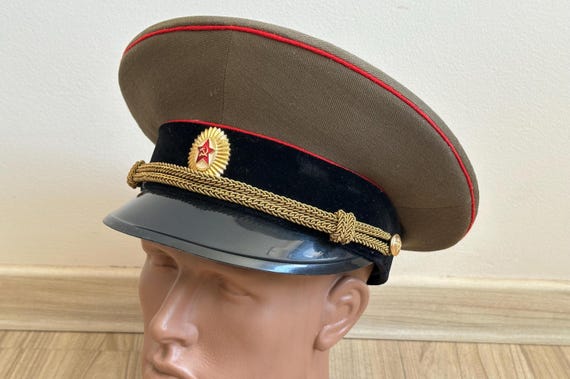 URSS オーダーキャップ USSR Original Soviet Army Officer Visor Cap, Soviet Officer Cap of