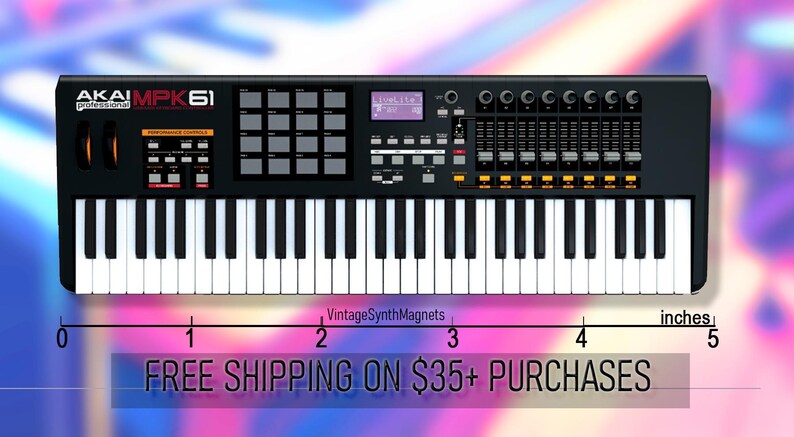 Teclas Akai MPC 61 Live 2 retro MPK Advance Miniak sintetizador controlador MIDI sintetizador imán de refrigerador MPK61