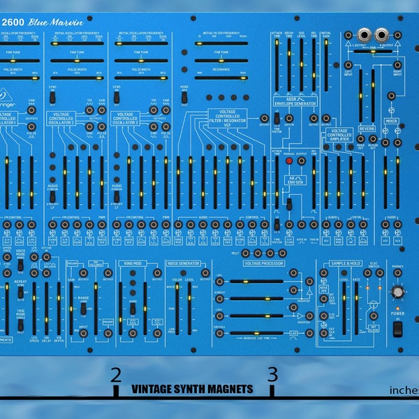 Behringer 2600 Blue Marvin Grey Meanie System 15 35 55 Toro UB-Xa 2-XM Model 15 synthesizer refrigerator magnet